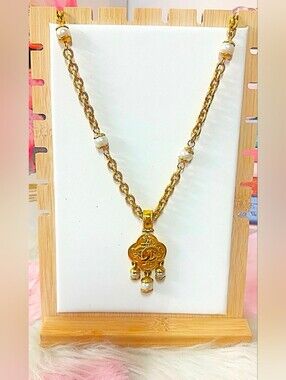 Chanel Vintage Coco Mark GP necklace 96A engraved